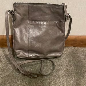 Hobo grey leather crossbody